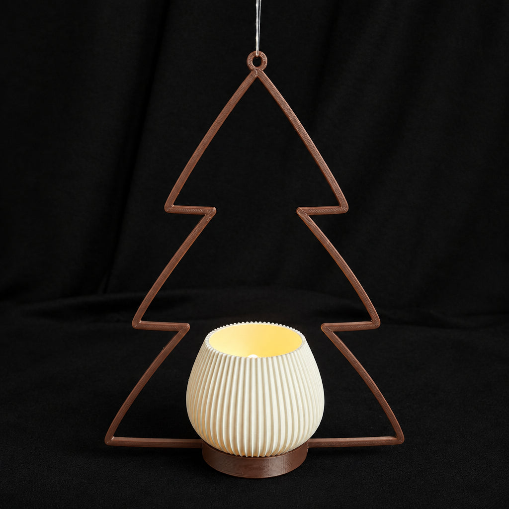 Hängender Teelichthalter – Tannenbaum & Engel