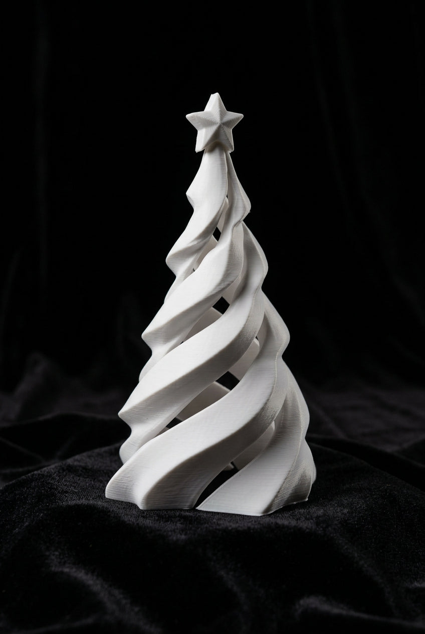 Tannenbaum mit Stern im Spiraldesign – 14 cm